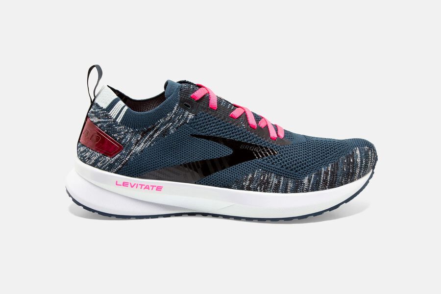 Brooks Levitate 4 Road Running Shoes - Womens - Navy/Black/Pink - TM0613892